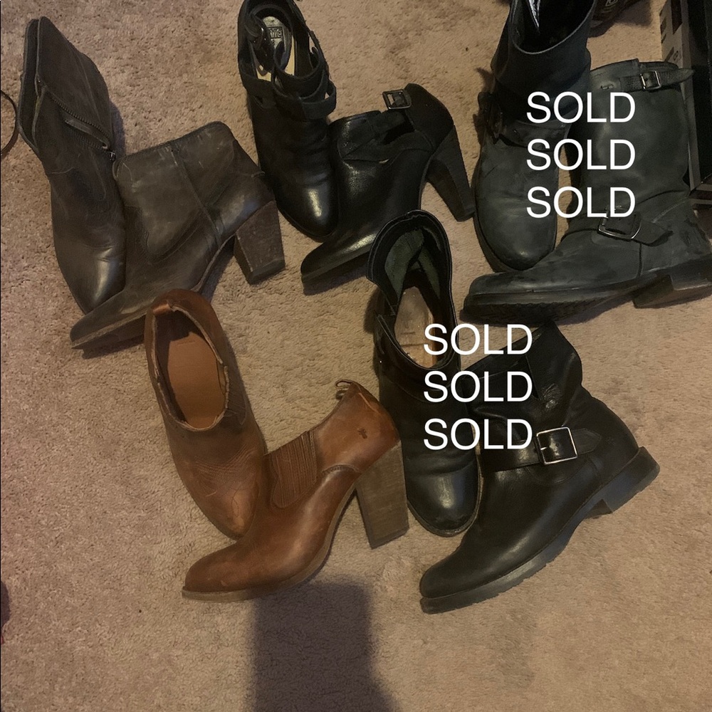 Size 8 Frye boots and booties
